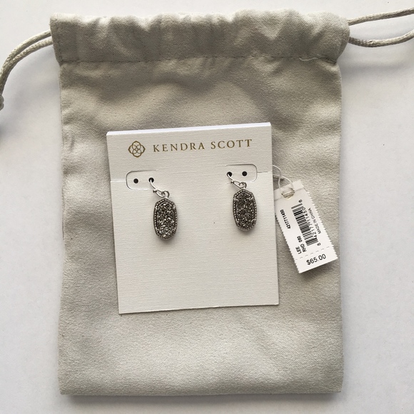 Kendra Scott Jewelry - NTW Kendra Scott Platinum Drusy Lee Earrings